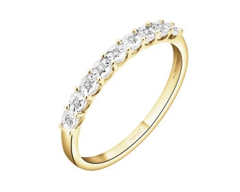 Zlatý prsten s diamanty - 0,03 ct - ryzost 585