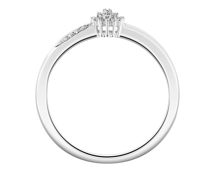 750 Rhodium-Plated White Gold Ring with Diamonds - 0,06 ct - fineness 14 K