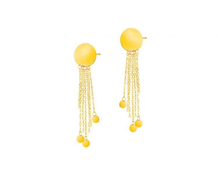 Gold earrings - circles, 10 mm