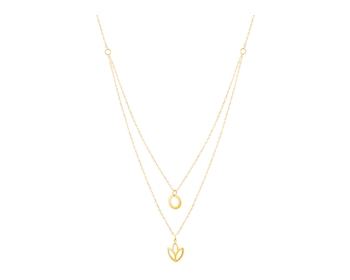 Zlatý náhrdelník, anker - květ lotosu, kroužek