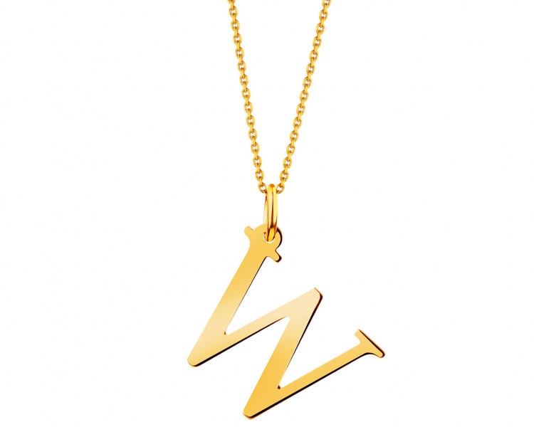 Gold pendant - letter W