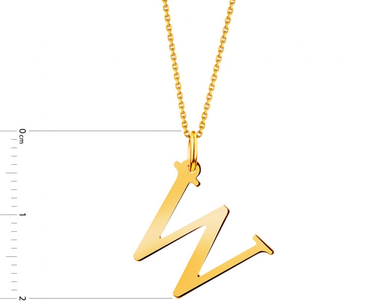 Gold pendant - letter W