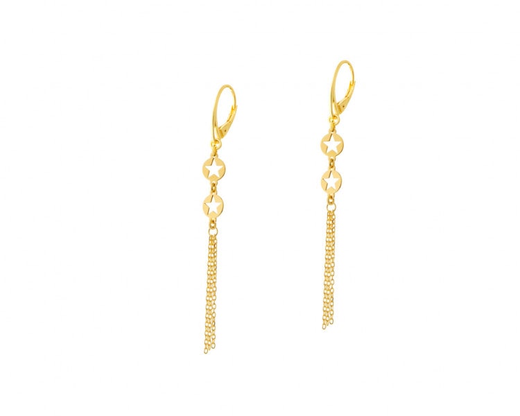 Gold-plated silver earrings with cubic zirconia - stars