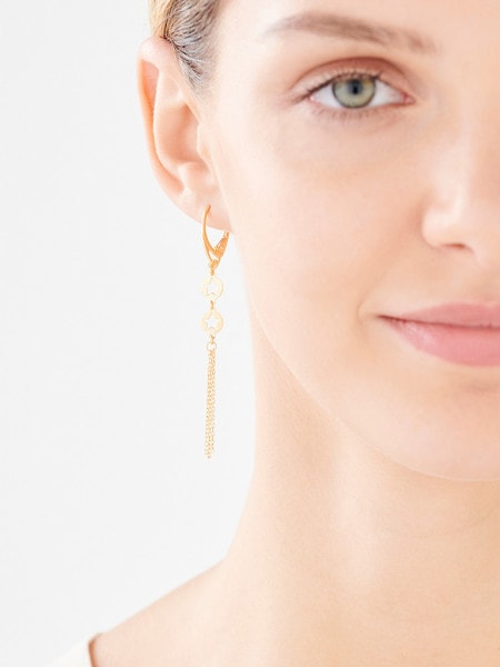 Gold-plated silver earrings with cubic zirconia - stars