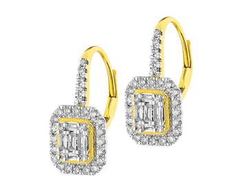 Zlaté náušnice s diamanty 0,72 ct - ryzost 585