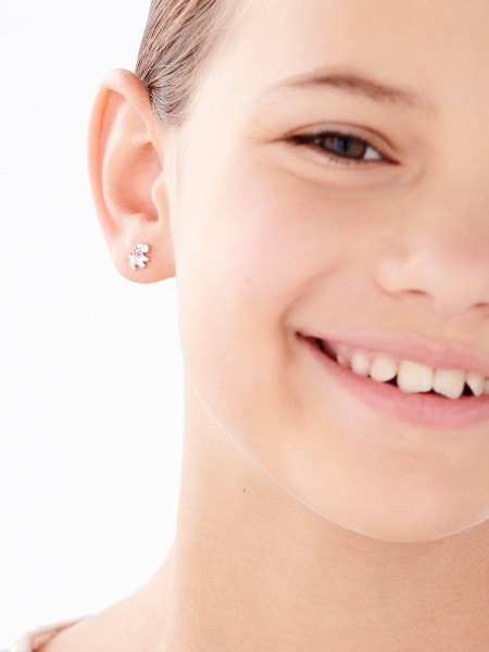 Silver earrings with enamel - dogs