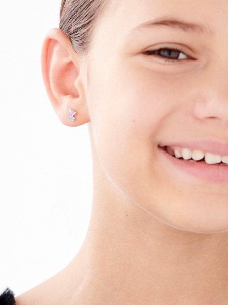 Silver earrings with enamel - unicorns