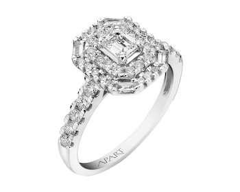 White gold ring with diamonds 0,82 ct - fineness 14 K