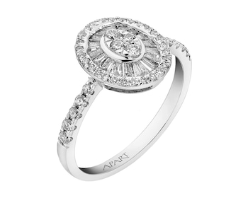White gold ring with diamonds 0,68 ct - fineness 14 K