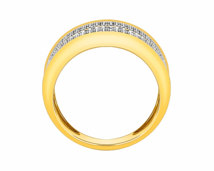 Gold ring with diamonds 0,33 ct - fineness 14 K