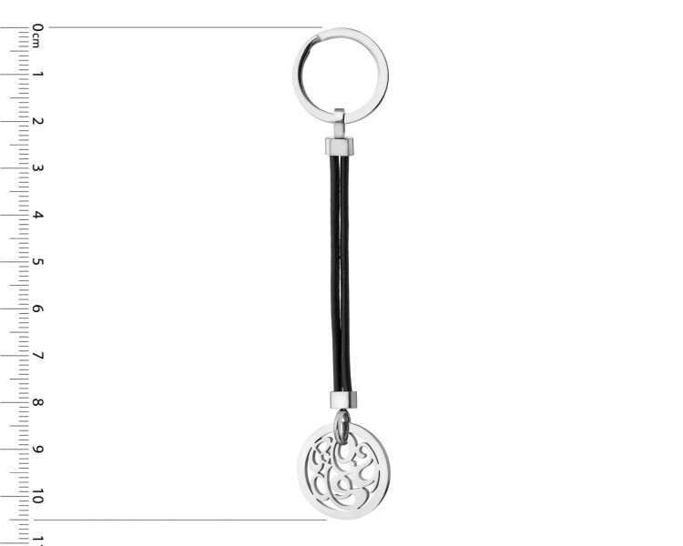 Stainless steel keychain with a bracelet opener function