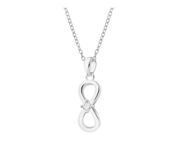 Silver pendant with cubic zirconia - infinity