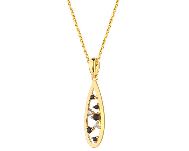 Gold plated silver pendant with cubic zirconia