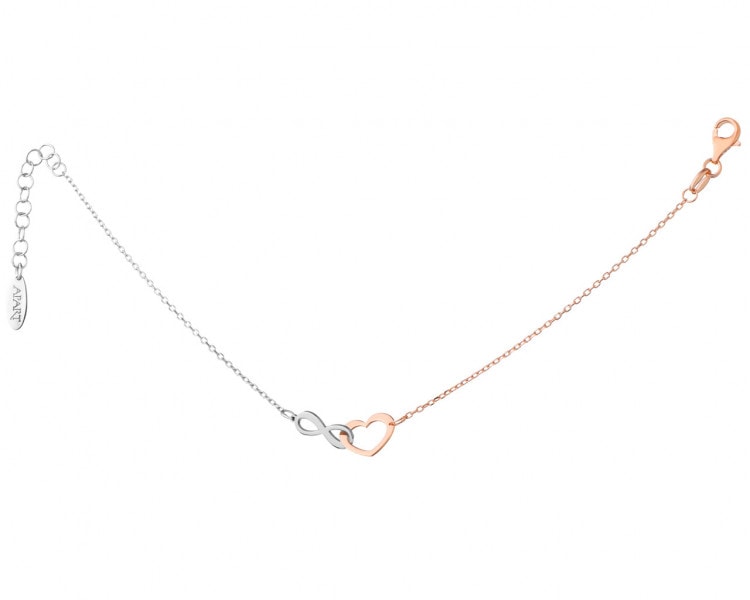 Silver necklace - heart, infinity