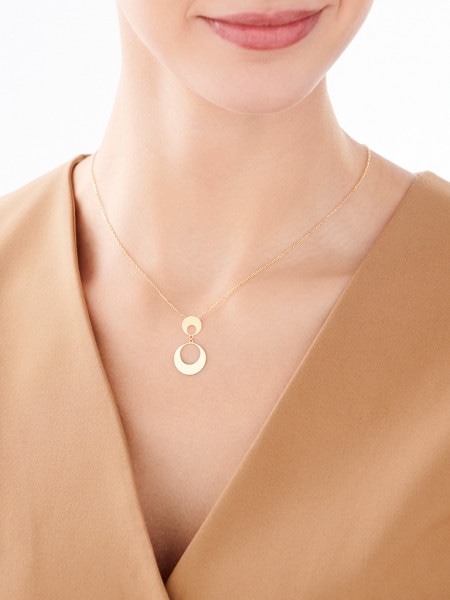 Gold plated silver necklace - rings