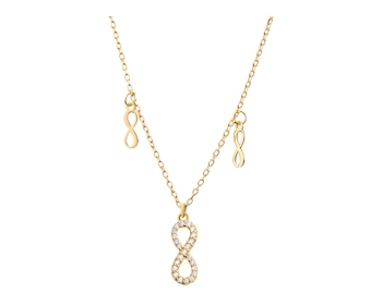 Gold plated silver necklace with cubic zirconia - infinity