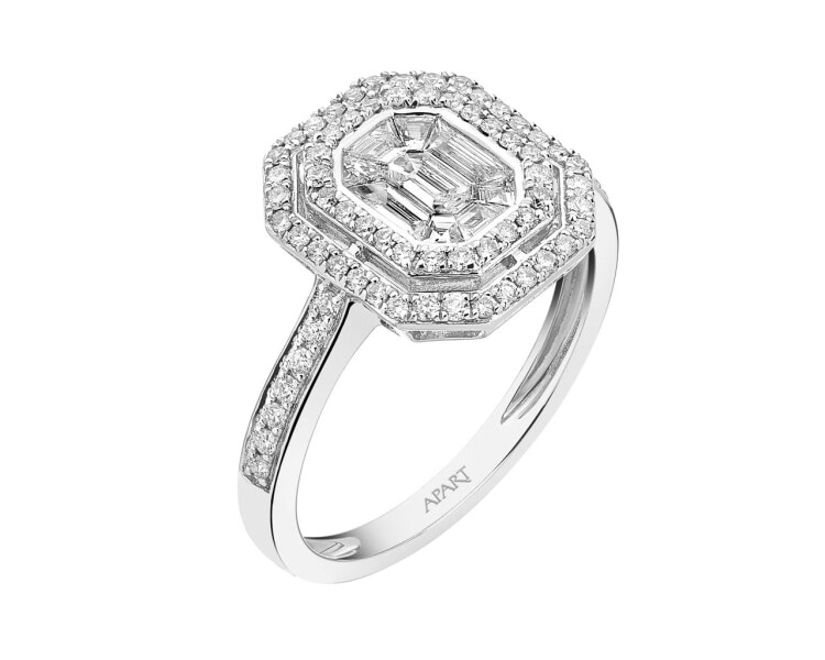 Prsten z bílého zlata s diamanty 0,66 ct - ryzost 750