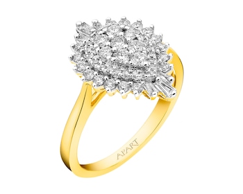 Gold ring with diamonds 0,50 ct - fineness 14 K