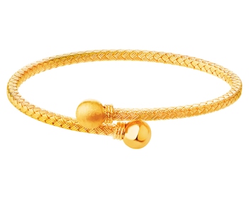 Stiff gold bracelet without clasp - balls