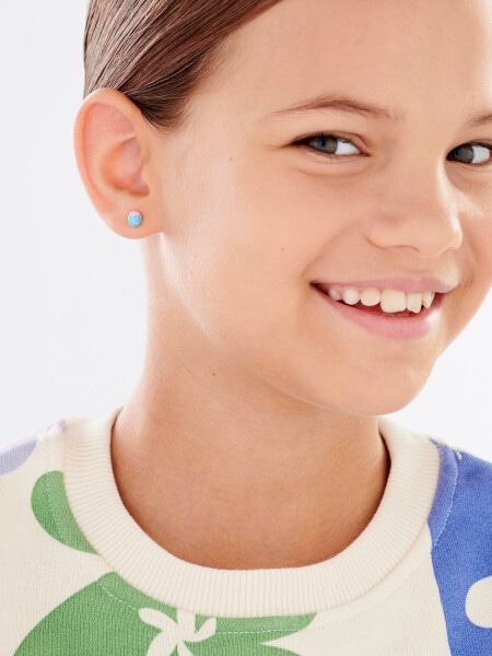 Gold earrings with enamel - ladybugs