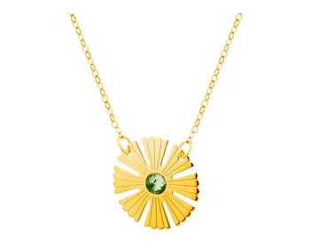 Gold necklace with cubic zirconia, ankier - flower