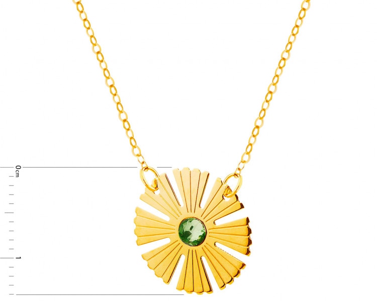 Gold necklace with cubic zirconia, ankier - flower