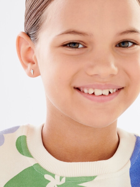 Gold earrings with enamel - ice cream