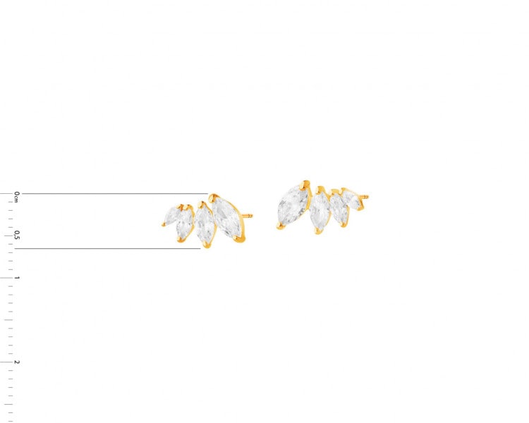 Gold earrings with cubic zirconia