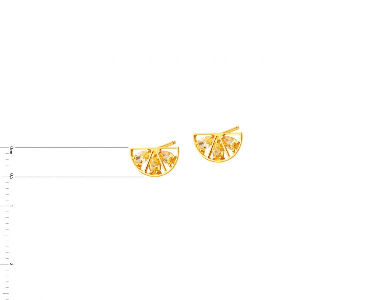 Złote kolczyki z cyrkoniami - owoce