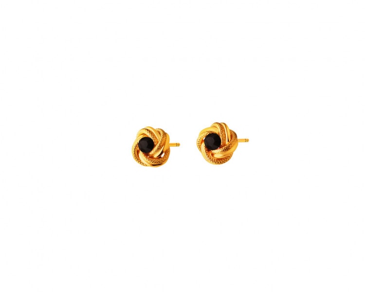 Gold earrings with cubic zirconia