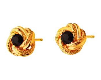 Gold earrings with cubic zirconia