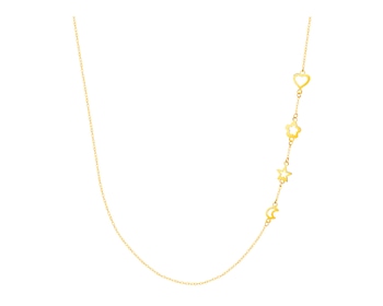 Golden necklace, ankier - heart, flower, star, moon