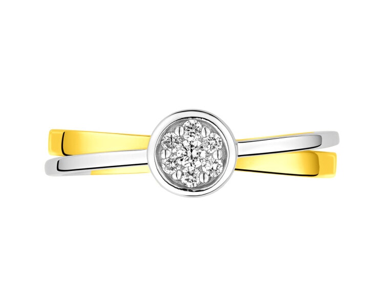 Zlatý prsten s brilianty 0,07 ct - ryzost 585