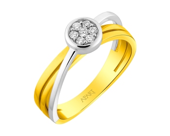 Gold ring with diamonds 0,10 ct - fineness 14 K