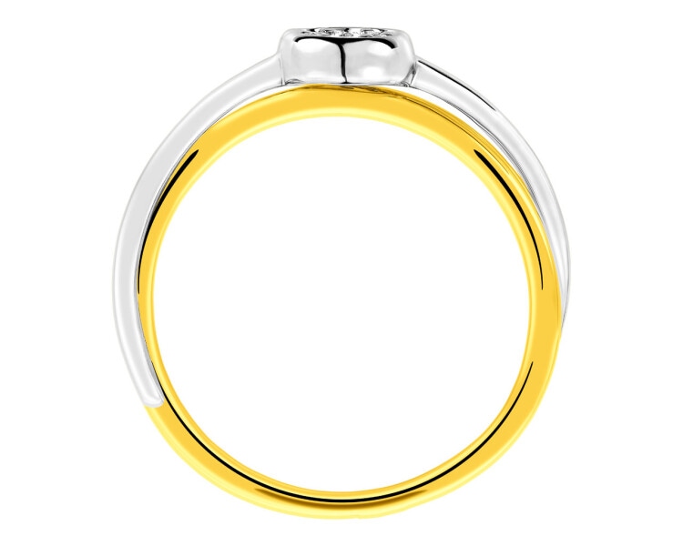 Zlatý prsten s diamanty 0,10 ct - ryzost 585