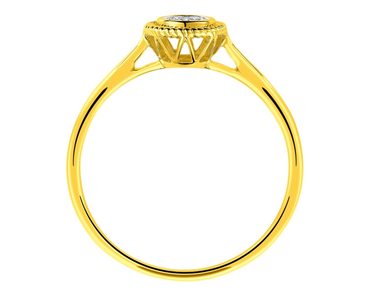Gold ring with diamonds 0,02 ct - fineness 14 K