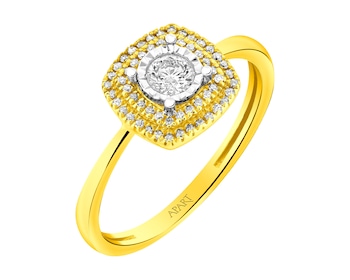 Gold ring with diamonds 0,23 ct - fineness 585