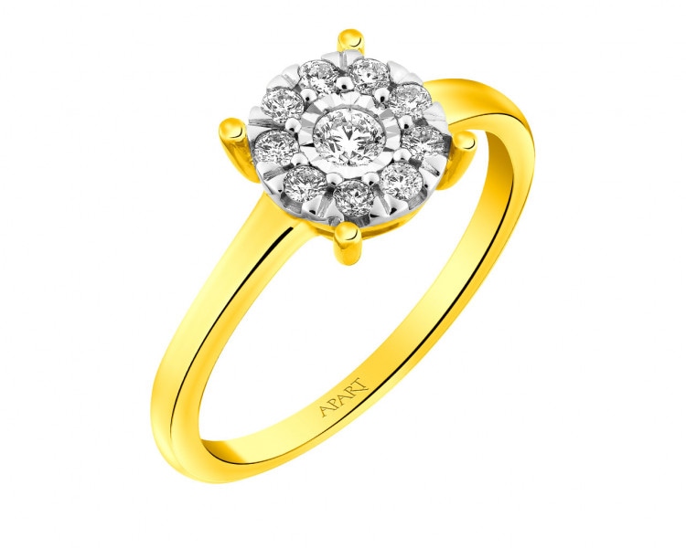 Gold ring with diamonds 0,25 ct - fineness 585