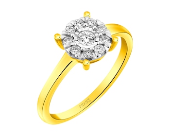 Gold ring with diamonds 0,25 ct - fineness 585