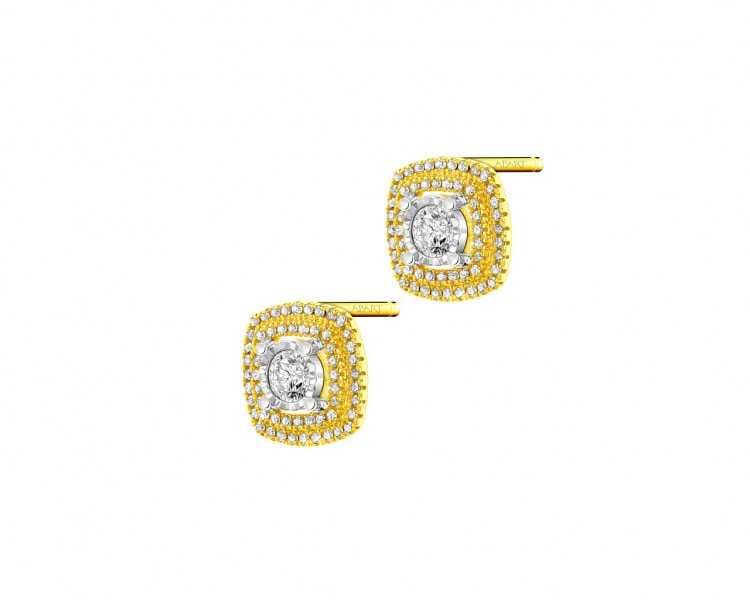 Gold earrings with diamonds 0,30 ct - fineness 585