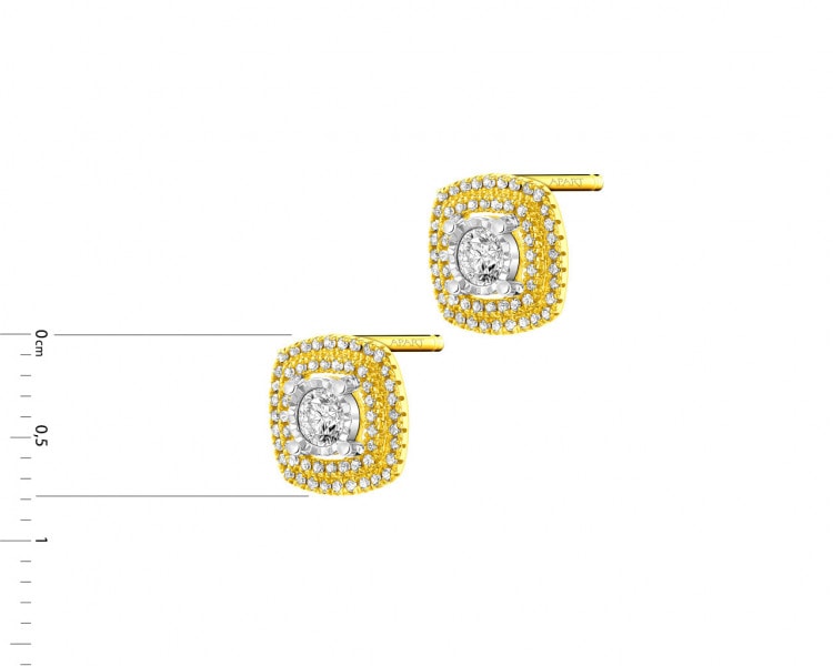 Zlaté náušnice s diamanty 0,30 ct - ryzost 585