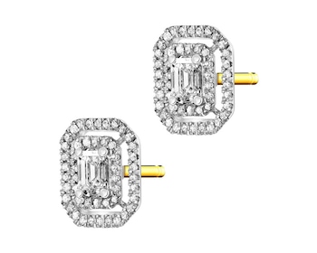 Gold earrings with diamonds 0,32 ct - fineness 14 K