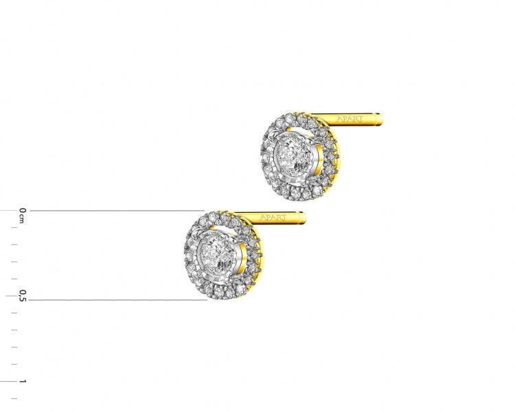 Yellow gold earrings with diamonds 0,12 ct - fineness 585