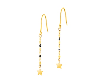 Gold earrings with enamel - stars