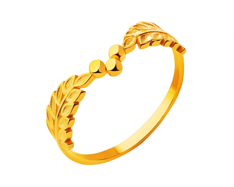 Złoty pierścionek - wieniec laurowy