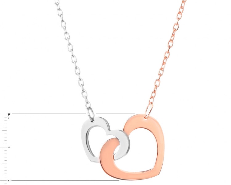 Silver necklace - hearts