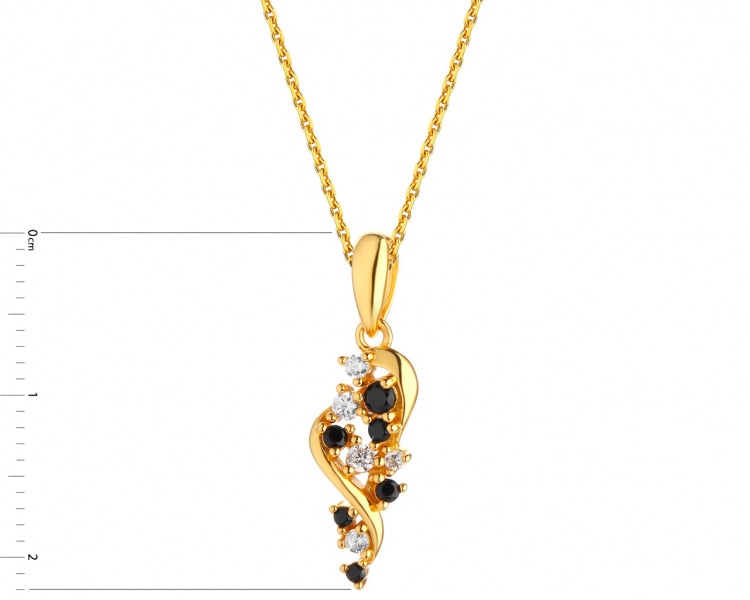 Gold-plated silver pendant with cubic zirconia