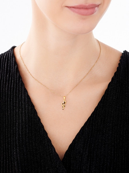 Gold-plated silver pendant with cubic zirconia