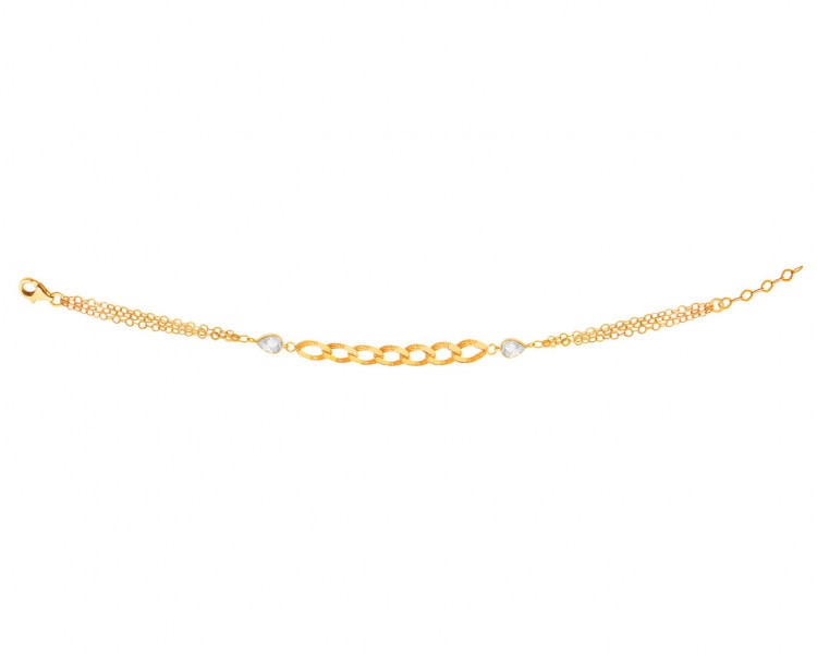 Gold bracelet with cubic zirconia