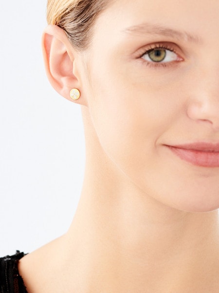 Stainless steel earrings with enamel